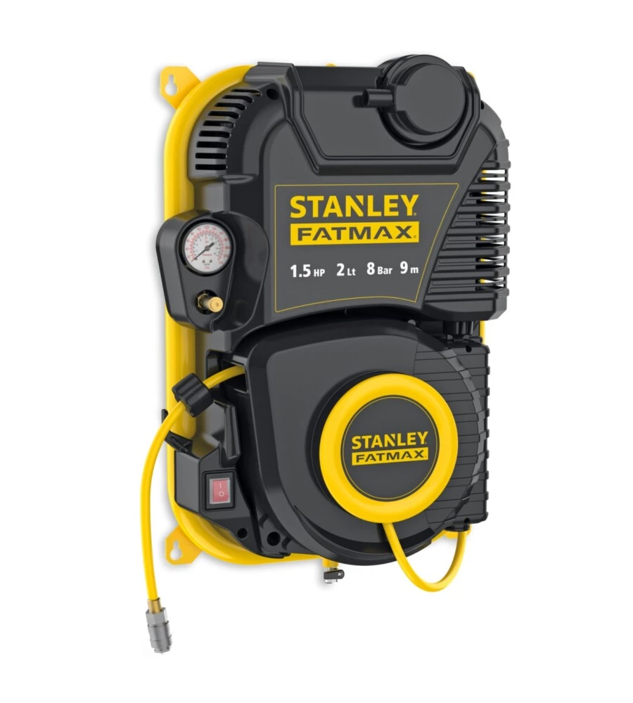 Compressore aria a muro stanley "wall tech pro" 2l 1,5hp